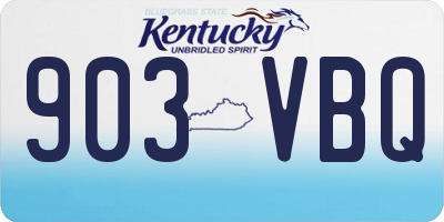KY license plate 903VBQ