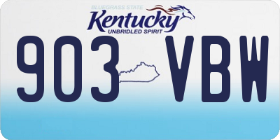 KY license plate 903VBW