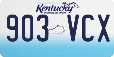 KY license plate 903VCX