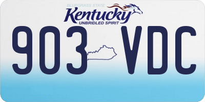 KY license plate 903VDC