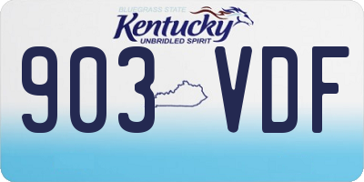 KY license plate 903VDF