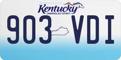 KY license plate 903VDI