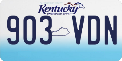 KY license plate 903VDN