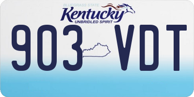 KY license plate 903VDT