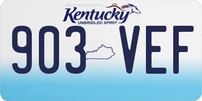 KY license plate 903VEF