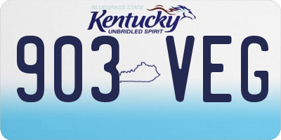 KY license plate 903VEG