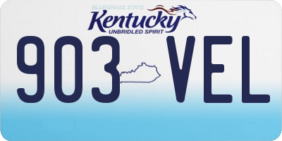 KY license plate 903VEL