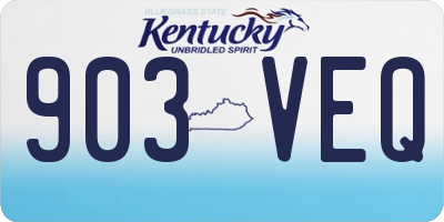 KY license plate 903VEQ