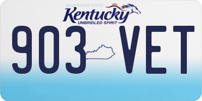 KY license plate 903VET