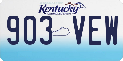 KY license plate 903VEW