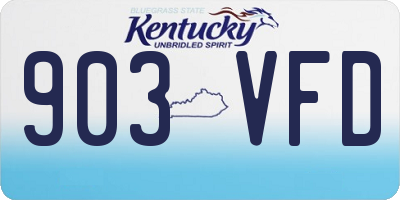 KY license plate 903VFD