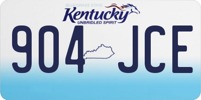 KY license plate 904JCE