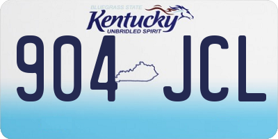 KY license plate 904JCL