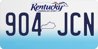 KY license plate 904JCN