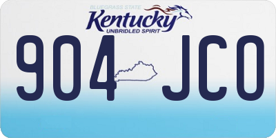 KY license plate 904JCO