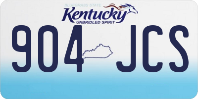 KY license plate 904JCS