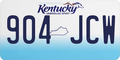 KY license plate 904JCW