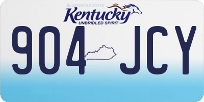 KY license plate 904JCY