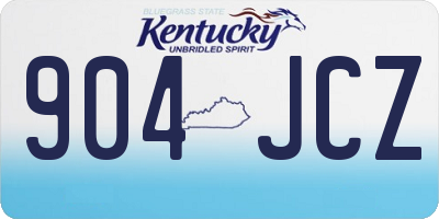 KY license plate 904JCZ