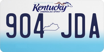 KY license plate 904JDA