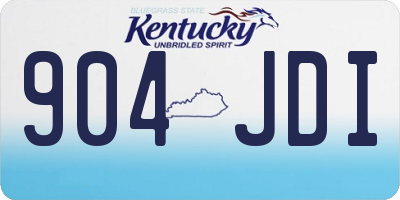KY license plate 904JDI