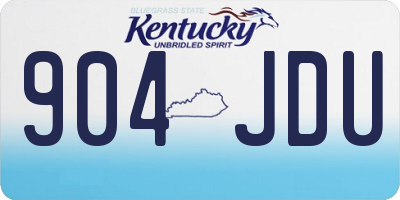 KY license plate 904JDU