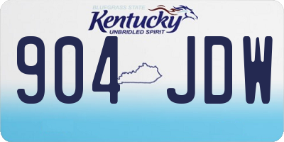 KY license plate 904JDW
