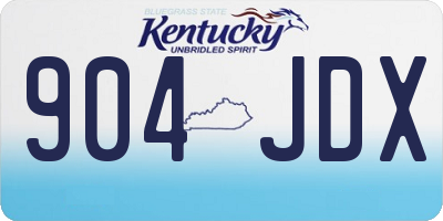 KY license plate 904JDX
