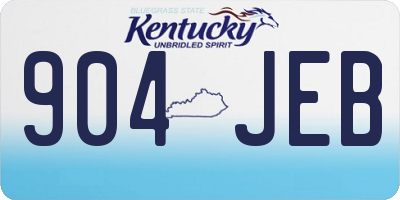 KY license plate 904JEB