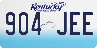 KY license plate 904JEE