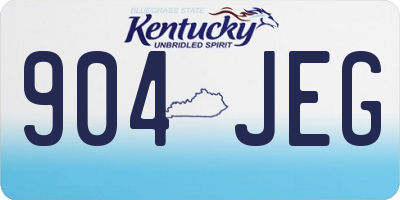 KY license plate 904JEG