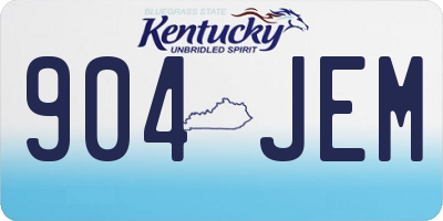 KY license plate 904JEM
