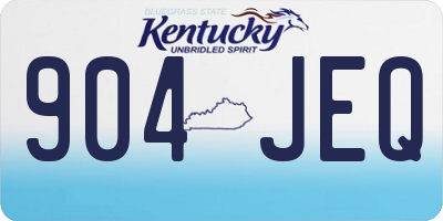 KY license plate 904JEQ