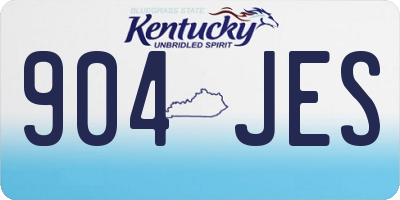KY license plate 904JES