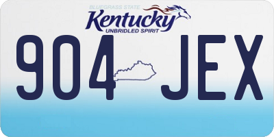 KY license plate 904JEX