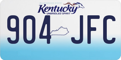 KY license plate 904JFC