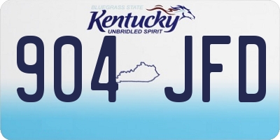 KY license plate 904JFD