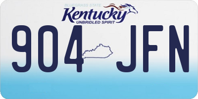 KY license plate 904JFN