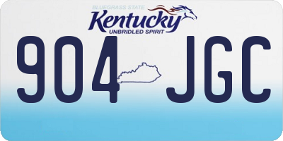 KY license plate 904JGC