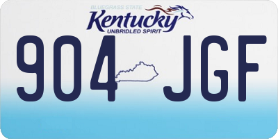 KY license plate 904JGF