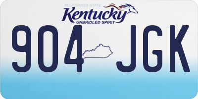 KY license plate 904JGK