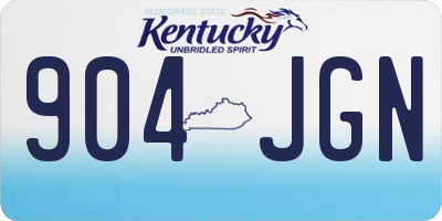 KY license plate 904JGN
