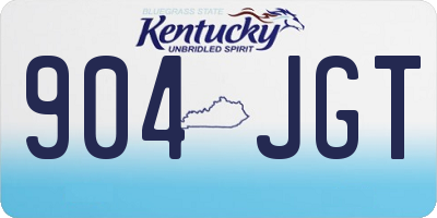 KY license plate 904JGT