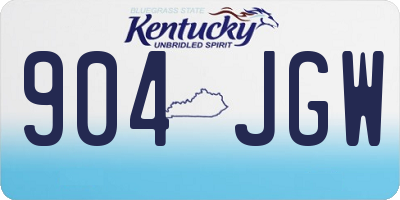 KY license plate 904JGW