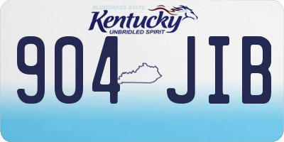 KY license plate 904JIB