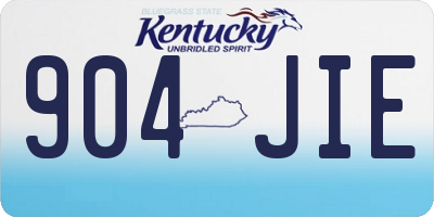 KY license plate 904JIE