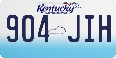 KY license plate 904JIH