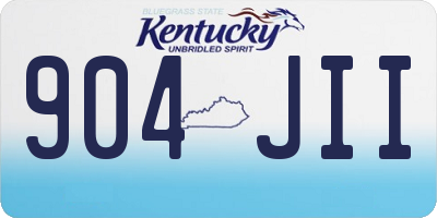 KY license plate 904JII