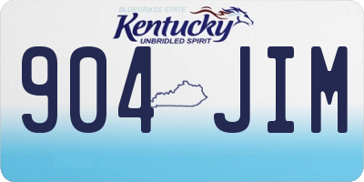 KY license plate 904JIM