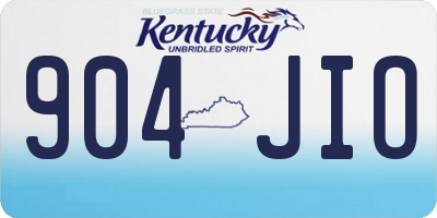 KY license plate 904JIO